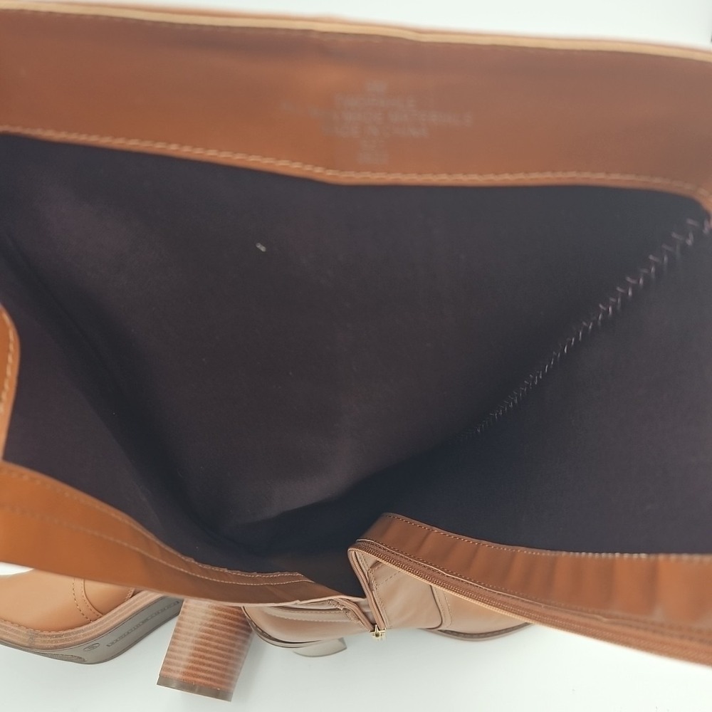 Tommy Hilfiger TWOPHALE W/8 Natural Brown Tall Knee High Heel Riding Vegan *EUC - Picture 13 of 16